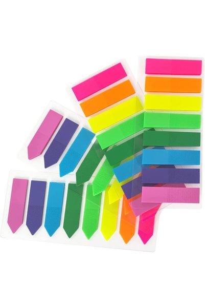 Generic Page Markers Colored Sticky Index Tabs, Translucent Arrow Flags for P...