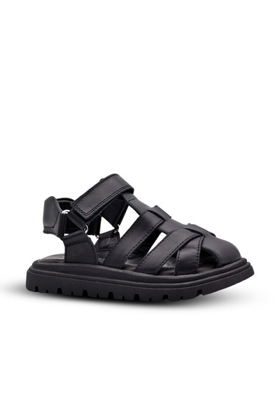 kids A more Karen Genuine Leather Girls' Sandals Black