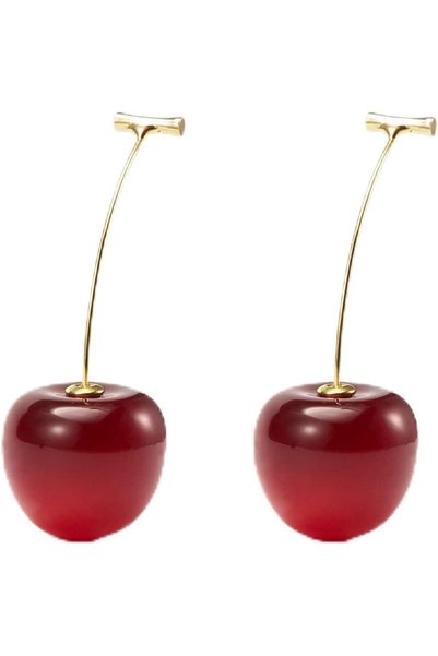 Generic 4 Pairs Cherry Dangle Earrings for Women, 3D Resin Fruit Drop Earring...