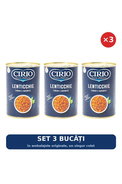 Cirio Set 3 x Linte la conservă cu capac ușor de deschis Cirio, 400 g