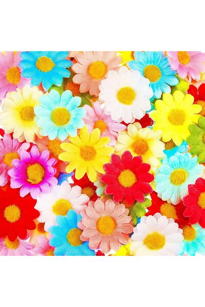 Generic Faux Daisy Flowers Heads Fabric, Silk Daisy Flower Craft for Wedding ...