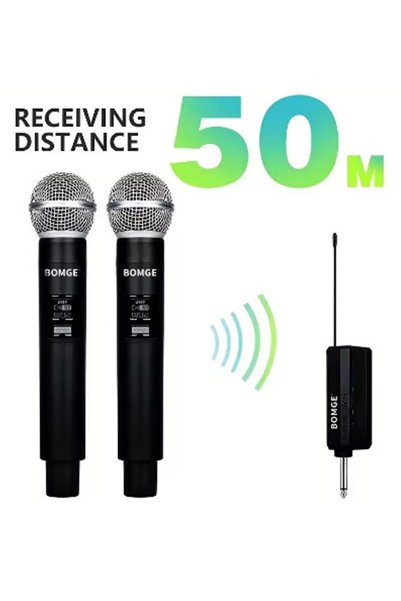 Eseno Select Profesyonel Çiftli Kablosuz Mikrofon Seti Karaoke Şarj Edilebilir 50 Metre Mesafe