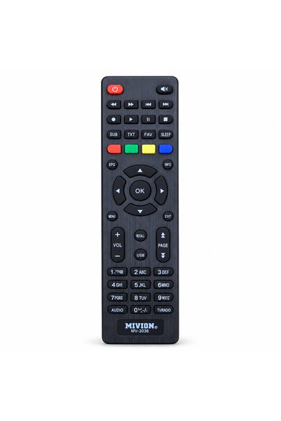 BURAQ جهاز تحكم عن بعد لجهاز استقبال التلفزيون MIVION MV-3036 - باللون الأسود.