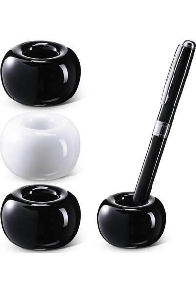 Generic 3-Piece Single Pen Holder Set - Ceramic Pen Display Stand Holder for ...