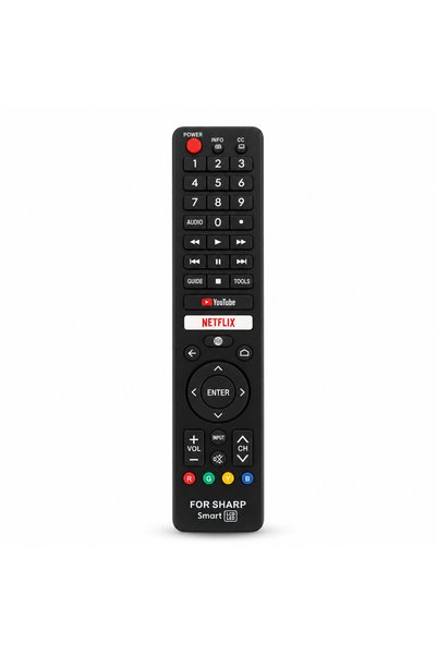 BURAQ جهاز تحكم عن بعد لأجهزة تلفزيون شارب الذكية بتقنية LCD/LED، مزود بأزرار...