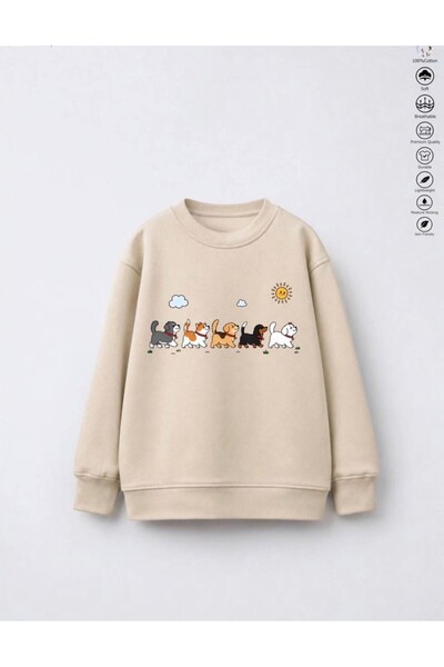 mirkidsclub Unisex Kids' Printed 100% Cotton Crew Neck Long-Sleeve Oversized ...