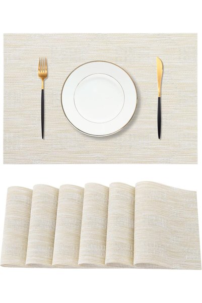 Generic Wheat Placemats Set of 6 - Heat Resistant Non-Slip Place mats for Din...