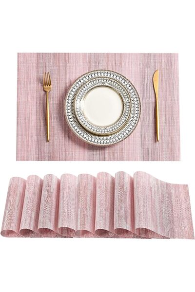 Generic Misty Rose Placemats Set of 8 - Heat Resistant Non-Slip Place mats fo...