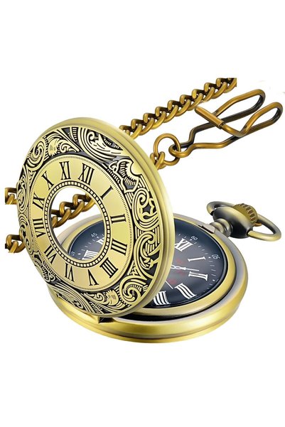 GENERAL LYMFHCH Vintage Pocket Watch Roman Numerals Scale Quartz Pocket Watch...