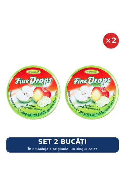 Woogie Set 2 x Bomboane Fine Drops cu măr Gunz, 200 g