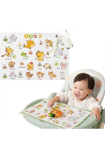 Generic 20 Pack Disposable Stick-on Placemats for Baby & Kids, Restaurant Tab...
