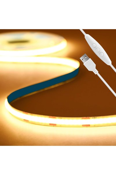 Generic USB 3M 5V COB LED Strip Light, 960LEDs Warm White 3000K Dimmable LED ...