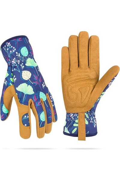 Generic Women's Gardening Gloves - Leather Thorn Proof Work Gloves for Weedin...
