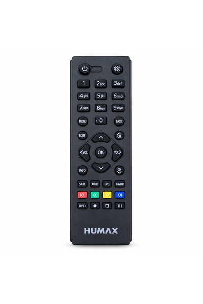 BURAQ جهاز تحكم عن بعد لجهاز استقبال HUMAX مع لوحة مفاتيح رقمية - باللون الأسود.