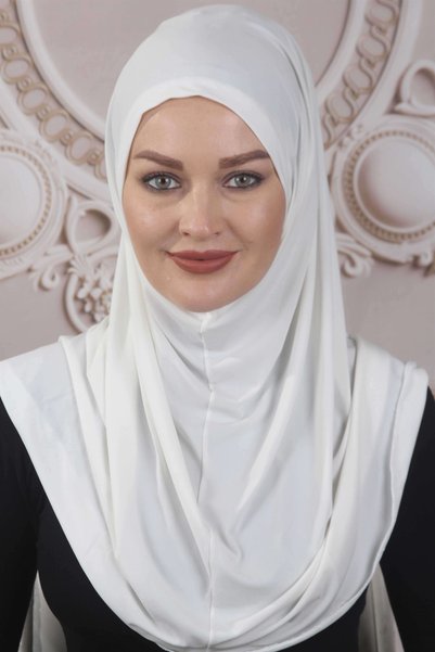 Moda Çizgi شال جاهز بتصميم النينجا باللون الأبيض