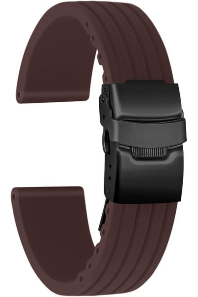 Generic Silicone Watch Strap Replacement Rubber Watch Band Waterproof Stripe ...