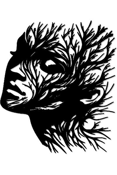 Generic Tree Branch Face Silhouette Metal Wall ArtWallArt DecorMetal Outdoor ...