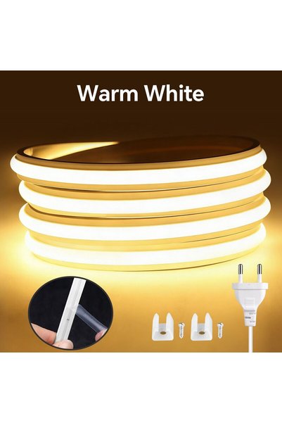 Choice 10 M Warm White-220V Super Bright 220V COB LED Strip Neon Lights 280LE...