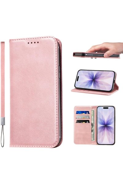 Generic غطاء لهاتف iPhone 17، تصميم قابل للطي، مصنوع من جلد البولي يوريثان، م...