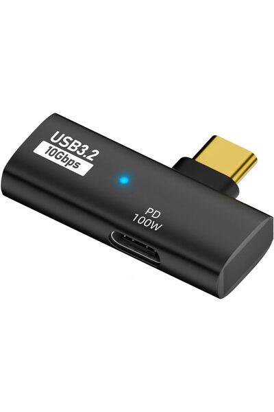 Generic 90 degree 2-in-1 USB C adapter, PD100W Fast Charging + 10Gpbs/OTG, Co...