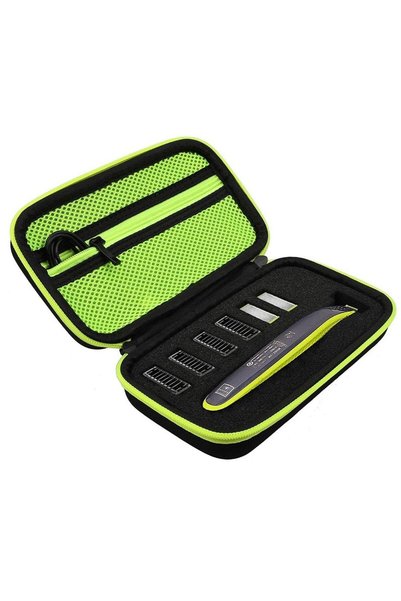 Etui Husă pentru aparatul de ras Philips OneBlade, din plastic, negru/verde, ...