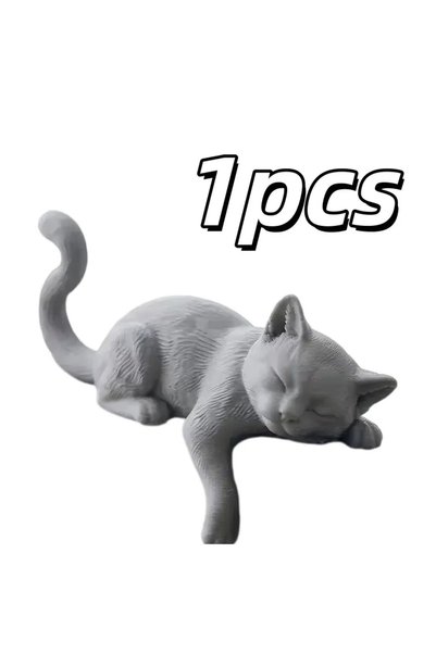 Choice 1pcs 3D Printed Lazy Cat Monitor Topper Sleeping Cat Desk Ornament Cut...