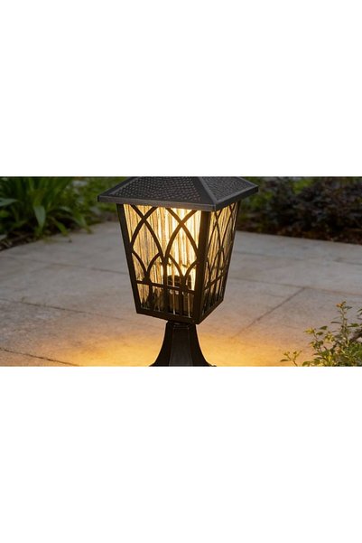 Generic Brand black outdoor glass lantern