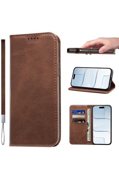 Generic غطاء لهاتف iPhone 17 Air، حافظة قابلة للطي من جلد PU مع حزام للمعصم، ...
