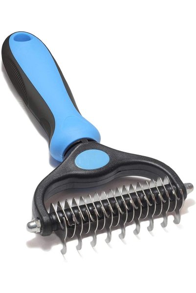 Generic Pet Grooming Tool - 2 Sided Undercoat Rake for Cats & Dogs - Safe Dem...