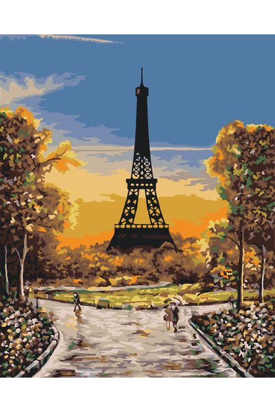 Painting-numbers Set pictura pe numere Turnul eiffel 1317, panza pe rama lemn...