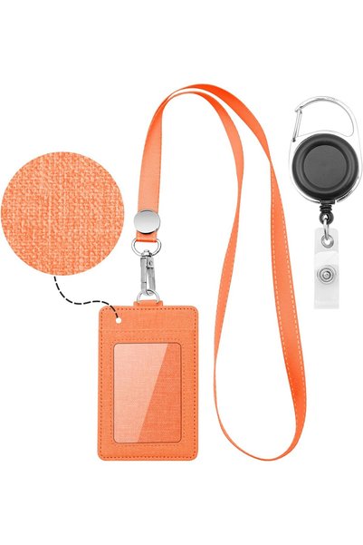 Generic Badge Holder - Leather ID Badge Card Holder Wallet Case with 3 Cards ...