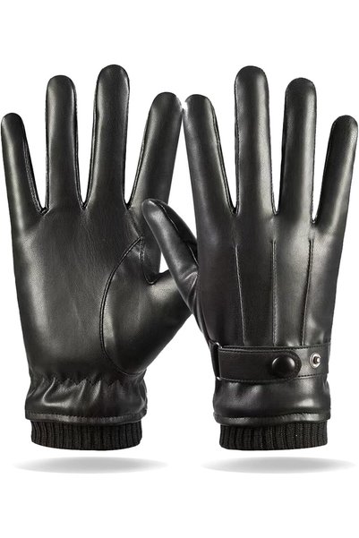 Generic Mizznee 1 Pair Leather Gloves Men For Winter Driving, Warm Touchscree...