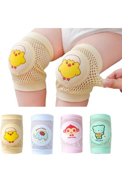 Generic 4 Pairs Baby Knee Pads For Crawling - Breathable Summer Anti Slip Adj...