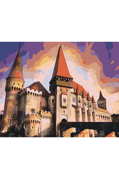 Painting-numbers Set pictura pe numere Castelul Corvinilor 2996, panza pe ram...