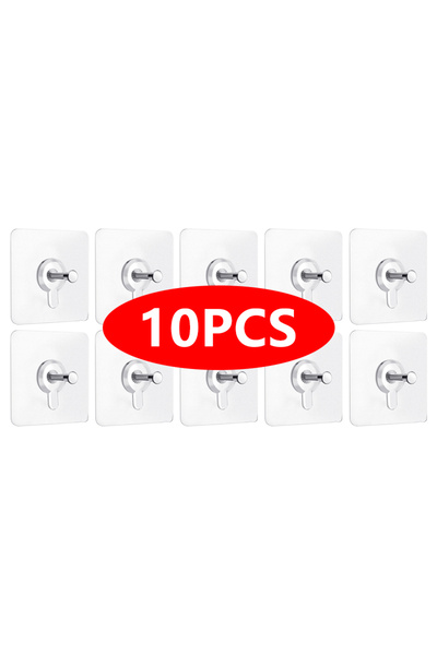 Choice 6x6 سم 10 قطع Aoifn خطاف حائط لاصق قوي، شفاف بدون حفر لتعليق الصور، مق...
