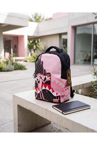 Uğur Bags Pembe Panter Tasarımlı Spray Köpekbalığı Ağzı Detaylı Streetwear Un...