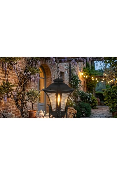 Generic Brand Outdoor Hanging Lighting Lantern Classic Black E27
