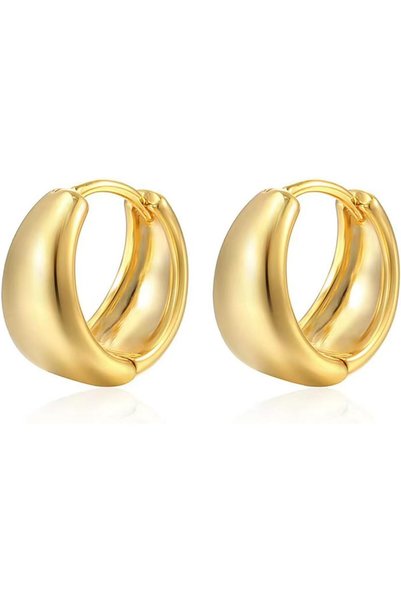 Generic Gold Hoop Earrings for Women,Small Huggie 18K Gold Plated Earring Hyp...
