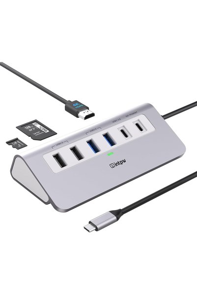 Generic موزع USB C من النوع 9 في 1 مزود بمنفذ HDMI يدعم دقة 4K، منفذ PD بتقدي...
