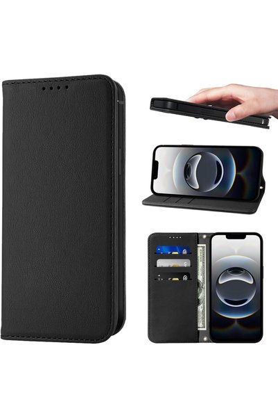 Generic غطاء قلاب من الجلد الصناعي مع إغلاق مغناطيسي وحامل لهاتف iPhone 16e/1...