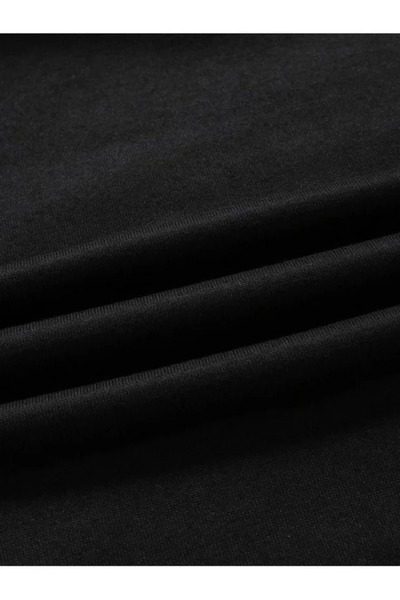 LOTS MODA Hırka - Siyah Baskılı Kışlık Oversize Kapüşonlu Fermuarlı Cepli Hırka Unisex giyim