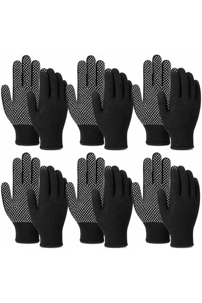 Generic Work Gloves with Anti-Slip Grip Dots, Knitted Safety Thin Breathable ...