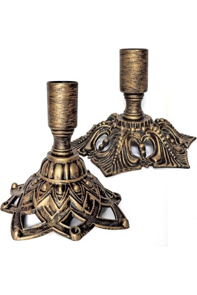 Generic Candlestick Holders 2PcTaper Candle Holder for Candlesticks Gold Bras...