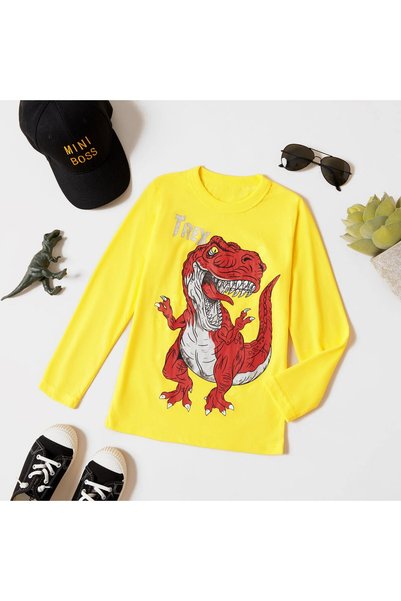nannie Tricou galben T-Rex pentru copii - 5-6 ani