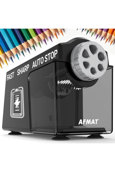 Generic Electric Pencil Sharpener Heavy Duty, 6 Holes, Cordless & Rechargeabl...