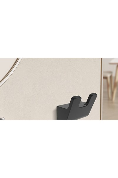 Generic Brand Clothesline and Towel Rack Wall Mounted Double Zinc - Matte Bla...