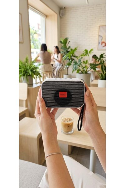 Cata Bluetooth Hoparlör Speaker LED Işıklı USB ve Hafıza Kartı Destekli Telefon Standlı Taşınabilir Tam B