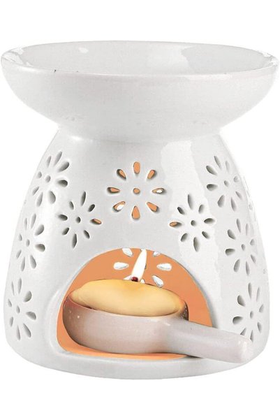 Generic Ceramic Tealight Candle Holder Oil Burner with Candle Spoon, Essentia...