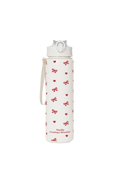 Choice 750ML X 750ML Cute Strawberry Cherry Flower Bowknot Printed Tumbler wi...
