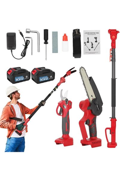 Generic Electric Pruner Kit, 3 in 1 with 2 Pcs 4.0Ah Batteries, 8 inch Cordle...